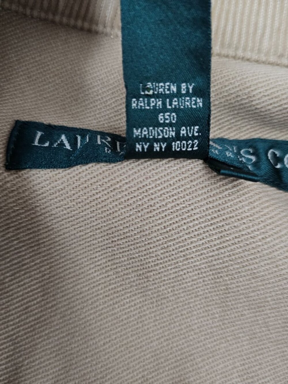 Lauren Jeans Co Ralph Lauren Denim Cotton Boho Corduroy Collar Tan Jacket M Y2K - Picture 8 of 11